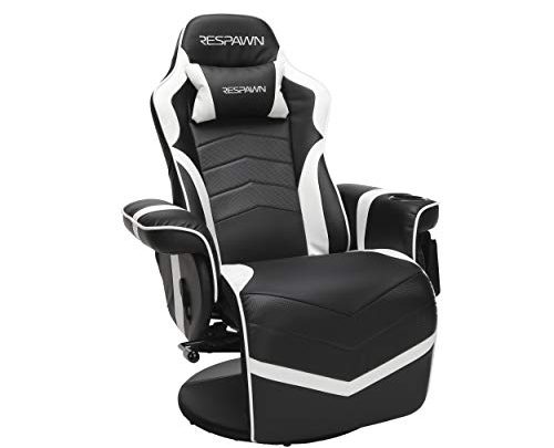 RESPAWN-900 Racing Style Gaming Recliner, Reclining Gaming Chair, in White (RSP-900-WHT)