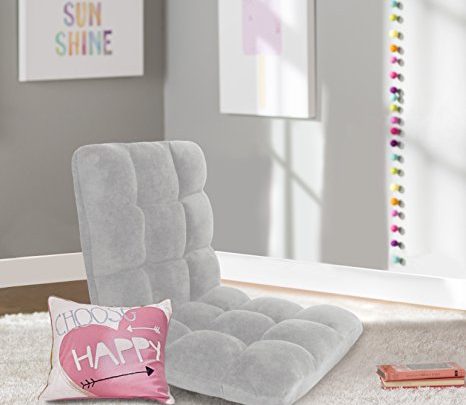 Iconic Home Daphene Adjustable Recliner Rocker Memory Foam Armless Floor Gaming Ergonomic Chair, Grey