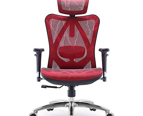 Sihoo Ergonomic Office Chair, Computer Desk Chair, 3D Adjustable High-Back, Breathable Skin-Friendly Mesh with Armrest, Lumbar Support (Red)