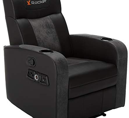X Rocker 0717301 Premier 2.1 Wireless Bluetooth Stereo Sound Recliner, Dual Audio Foldable Gaming Chair and Home Theater Seating with Cupholders –