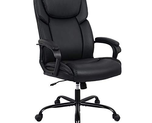 RIMIKING Office Chair – Executive Computer Task Desk Chair, PU Leather Reclining Adjustable Seat Height Swivel Ergonomic Design for Lumbar Support