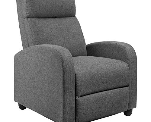 JUMMICO Fabric Recliner Chair Adjustable Home Theater Single Massage Recliner Sofa Furniture with Thick Seat Cushion and Backrest Modern Living Room Recliners (Grey)