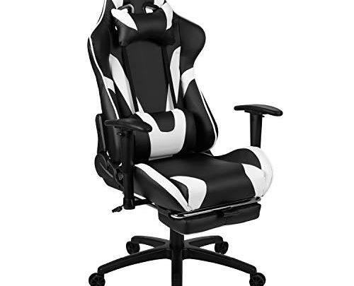 Flash Furniture X30 Gaming Chair Racing Office Ergonomic Computer Chair with Fully Reclining Back and Slide-Out Footrest in Black LeatherSoft