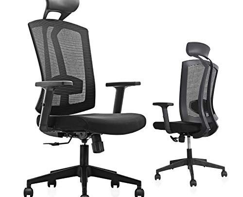 Ergonomic Office Chair Breathable Mesh Computer Chair Lumbar Support Task Chair Adjustable Executive Chair Rolling Swivel Desk Chair, Black