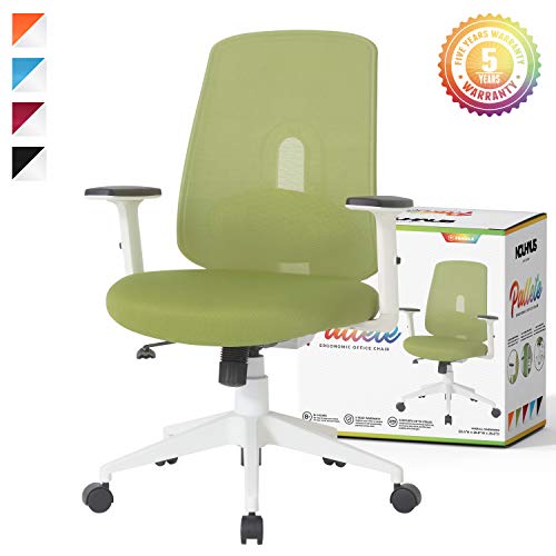 NOUHAUS Palette Ergonomic Office Chair Comfortable Swivel Computer Desk Chair, Lumbar Adjust Rolling Chair. (Green)
