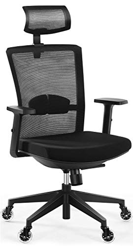 Ergonomic Mesh Office Chair, Tribesigns T19 High Back Desk Chair with Breathable Mesh, Thick Seat Cushion, Chair Caster Wheels
