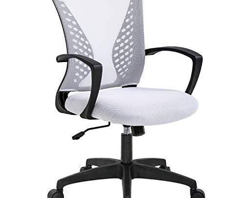 Mesh Office Chair Ergonomic Desk Chair Computer Chair with Lumbar Support Armrest Rolling Swivel Task Mid Back Adjustable Chair for Women Adults,