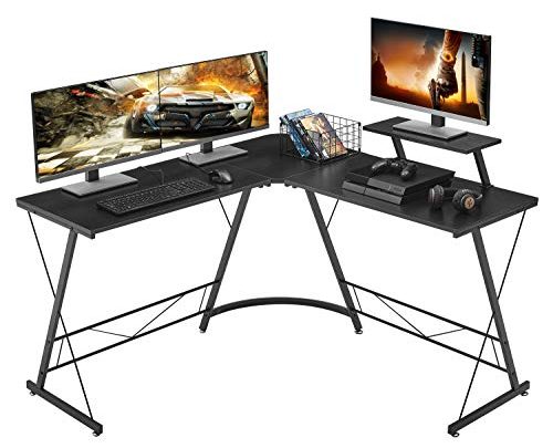 Mr IRONSTONE L-Shaped Desk 50.8″ Computer Corner Desk, Home Gaming Desk, Office Writing Workstation with Large Monitor Stand, Space-Saving, Easy to Assemble,