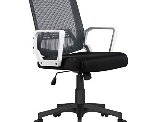 Topeakmart Mordern Comfort Swivel Fabric Home Office Task Chair with Arms and Adjustable Height Suitable for Computer Working and Meeting and Reception Place