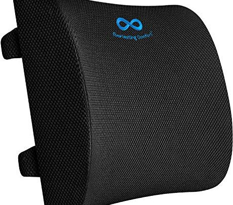 Everlasting Comfort Lumbar Support Pillow for Office Chair – Pure Memory Foam Lumbar Cushion for Car (Black)