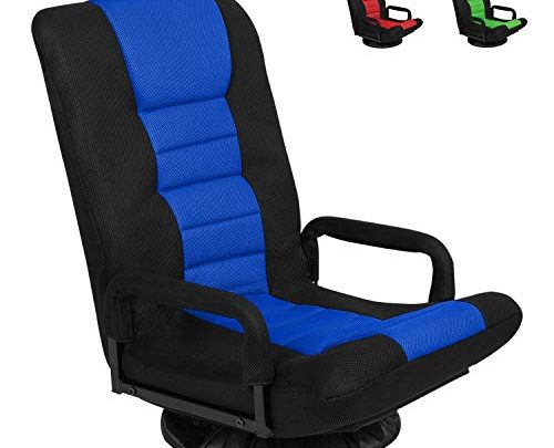 Swivel Gaming Floor Chair with Arms Back Support Adjustable Floor Sofa for Adults Teens Lazy Sofa Lounger Video Game Chair,Blue