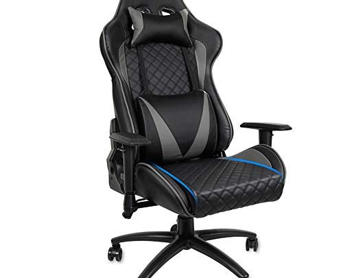 Gaming Chair, Racing Computer Gaming Chair Ergonomic Backrest and Seat High Back PU Leather 510 Adjustable Angle with Headrest Lumbar Support Lumbar Pillow