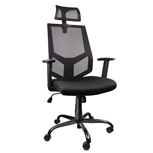 SMUGDESK Ergonomic Lumbar Support Mesh High Back Office Desk Task Chair, Black