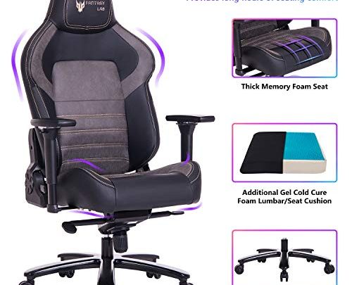Big and Tall 440lb Gaming Chair Racing Office Chair – Gel Cold Cure Foam Lumbar/Seat Cushion & 4D Adjustable Arms,