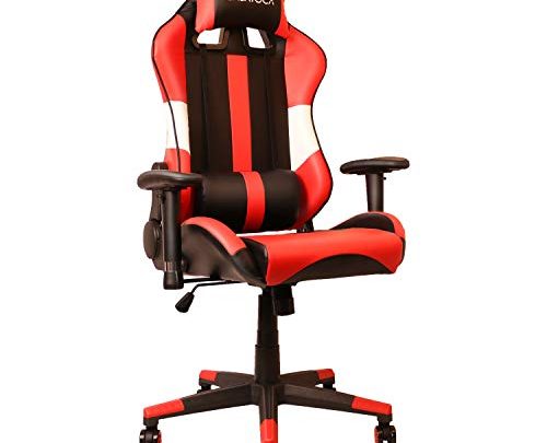 CASATOCA Gaming Chair, Office Chair, Ergonomic Desk Chair with Headrest, Lumbar Support and Footrest, Adjustable Armrests and Seat Height, Synthetic Leather,