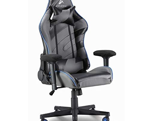 Atelerix Ventris Equinox PU Leather Gaming Chair – Desk, Office or Computer Chair – Tilting Mechanism & Ergonomic Adjustable Swivel Game Chair w/ 4D Armrests,