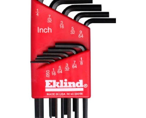 EKLIND 10111 Hex-L Key allen wrench – 11pc set SAE Inch Sizes .050-1/4 Short series