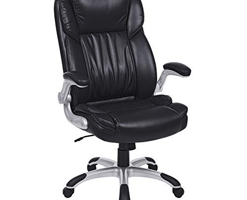SONGMICS Extra Big Office Chair High Back Executive Chair with Thick Seat and Tilt Function Black