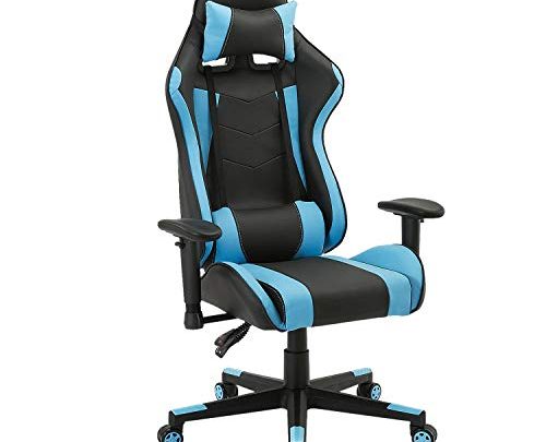 Computer Gaming Chair, Larger Size Ergonomic Swivel Racing Executive High Back Office Chair with 3D armrests- Adjustable Headrest and Lumbar Support,