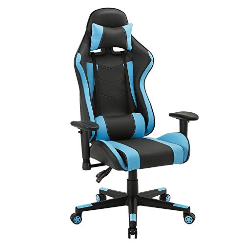 Computer Gaming Chair, Larger Size Ergonomic Swivel Racing Executive High Back Office Chair with 3D armrests- Adjustable Headrest and Lumbar Support,