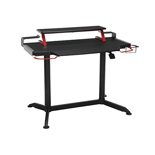 RESPAWN 3000 Gaming Computer Desk – Ergonomic Height Adjustable Gaming Desk, in Red