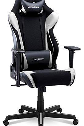 DXRacer Racing Series Gaming Ergonomic Home Office Comfortable Desk Back Computer Chair | Height Swivel, 3D armrest, Strong Mesh and PU Leather,