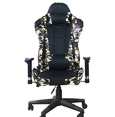 Gaming Chair Racing Office Computer Game Chair Ergonomic Backrest and Seat Height Adjustment Recliner Swivel Rocker with Headrest and Lumbar Pillow E-Sports Chair Camouflage Pattern(Camouflage)