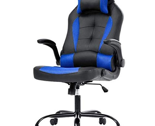 Gaming Chair Office Chair High Back PU Leather Ergonomic Game Work Home Desk Chair Swivel Chair with Adjustable Armrest