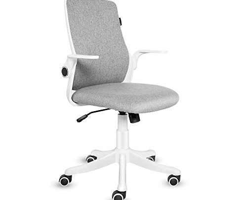 ELECWISH Office Chair Ergonomic Executive Chair with Armrests Swivel Desk Chair Mid Back Mesh Office Computer Grey
