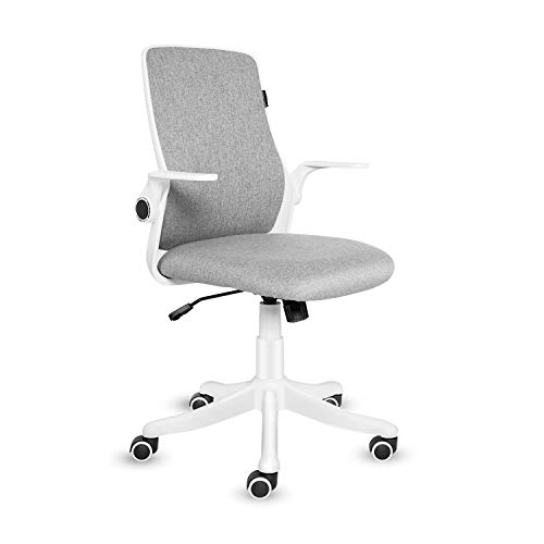 ELECWISH Office Chair Ergonomic Executive Chair with Armrests Swivel Desk Chair Mid Back Mesh Office Computer Grey