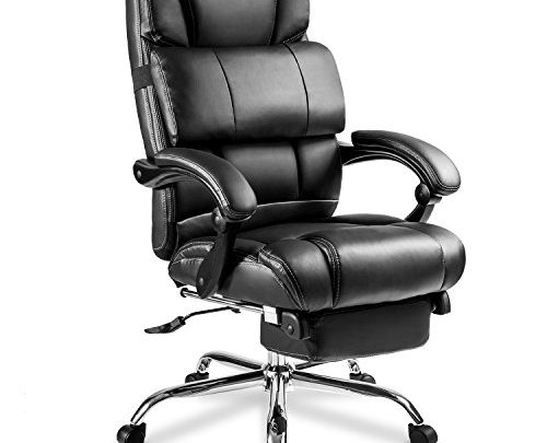 Merax Portland Technical Leather Big & Tall Executive Recliner Napping – Black
