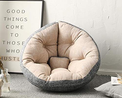 Aterton Round Floor Sofa, Gaming Chair, Reading Chair,Lazy Sofa Floor Chair,Bean Bag Chai (Cream-Grey)