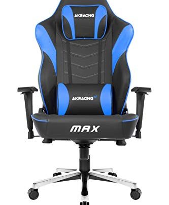 AKRacing Masters Series Max Gaming Chair with Wide Flat Seat, 400 Lbs Weight Limit, Rocker and Seat Height Adjustment Mechanisms with 5/10 Warranty,