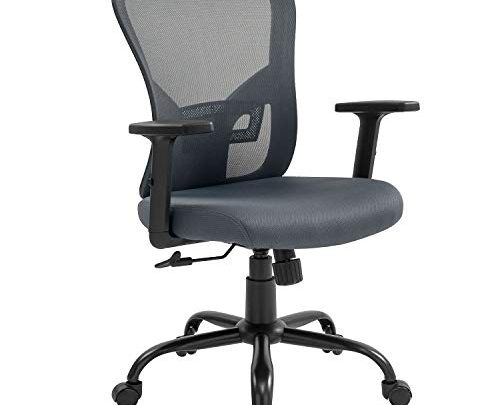 Ergonomic Office Chair High Back Desk Chair Adjustable Mesh Swivel Chair with Headrest for Heavy Duty, Black