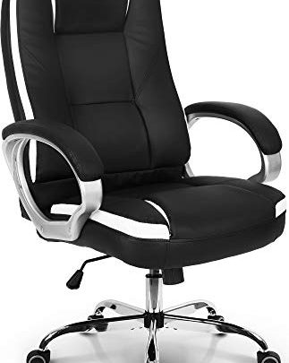 Neo Chair Office Chair Computer Desk Chair Gaming – Ergonomic High Back Cushion Lumbar Support with Wheels Comfortable Black Leather Racing Seat Adjustable Swivel Rolling Home Executive