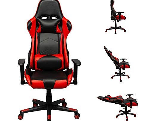 X&T Gaming Chair Office Chair Leather Video Game Chairs with Lumbar Support & Adjustable Armrest,High Back Gamer Chairs for Adults,