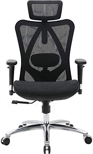 SIHOO Ergonomic Office Chair, Computer Chair Desk Chair High Back Chair Breathable, Skin-Friendly Mesh Chair Adjustable 3D Armrest and Lumbar Support (Black)