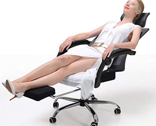 Hbada Ergonomic Office Recliner Chair – High-Back Desk Chair Racing Style with Lumbar Support – Height Adjustable Seat, Headrest- Breathable Mesh Back –