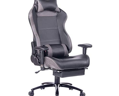 HEALGEN Massage Gaming Chair Office Chair with Heavy Duty Metal Base,Reclining High Back PU Leather PC Computer Racing Desk Chair Lumbar Support (0263Grey)
