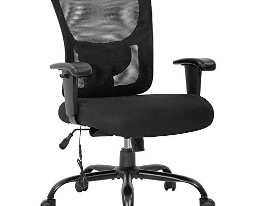 Big and Tall Office Chair 400lbs Wide Seat Mesh Desk Chair Massage Rolling Swivel Ergonomic Computer Chair with Lumbar Support Adjustable Arms Task Chair for Heavy People