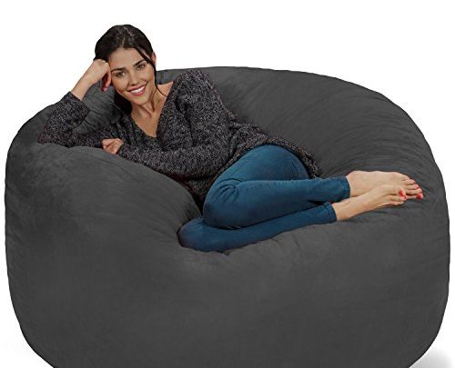 Chill Sack Bean Bag Chair: Giant 5′ Memory Foam Furniture Bean Bag – Big Sofa with Soft Micro Fiber Cover –