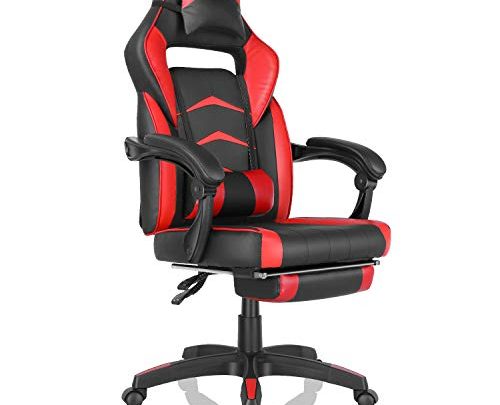 GARTIO Gaming Chair, Ergonomic High Back Swivel Office Recliner, Racing Style Computer Desk Executive Seat, Height & Backrest Adjustable, with Lumbar Support,
