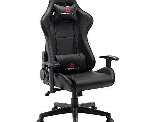 GTMONSTER Racing Style Gaming Chair, Reclining Ergonomic Leather Computer Game Chair, Swivel Gaming Chairs for Adults