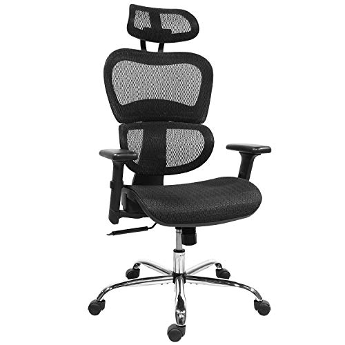 Home Office Chair Mesh Ergonomic Computer Chair with 3D Adjustable Armrests Desk Chair High Back Technical Task Chair – Black