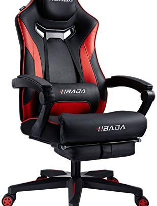 Hbada Gaming Chair Ergonomic PC Gaming Chair Racing Style Computer Chair with Padded Armrest, Headrest and Lumbar Support Recline Chair with Height Adjustable seat,