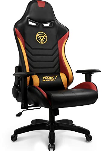 Marvel Avengers Gaming Chair Desk Office Computer Racing Chairs – Recliner Adults Gamer Ergonomic Game Reclining High Back Support Racer Leather Rocker (Iron Man)