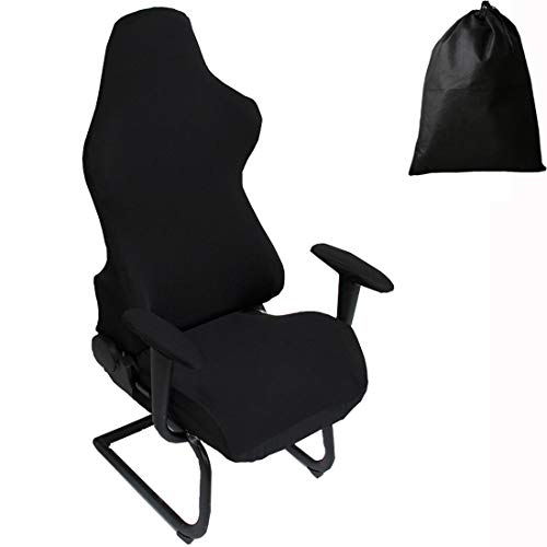 LJNGG Office Computer Game Chair Cover Armchair Gaming Chair Stretch Protector Slipcover Arm Rest Cover (Black)