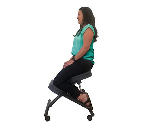 Kneeling Back Chair – Ergonomic Office Chair for Relieving Back & Neck Pain – Rolling Angled Seating for Home, Gaming,