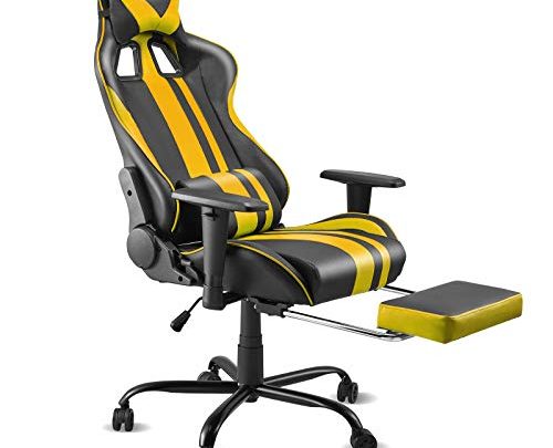 Soontrans High-Back Gaming Chair for E-Sports Swivel Gamer Chair Ergonomic Computer Chair PU Leather Home Office Chair with Height Adjustment,