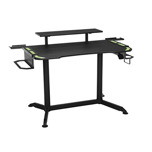 RESPAWN 3010 Computer Ergonomic Height Adjustable Gaming Desk, in Green (RSP-3010-GRN), 23.625 D x 52.625″ W x 33.5″-49.5″ H